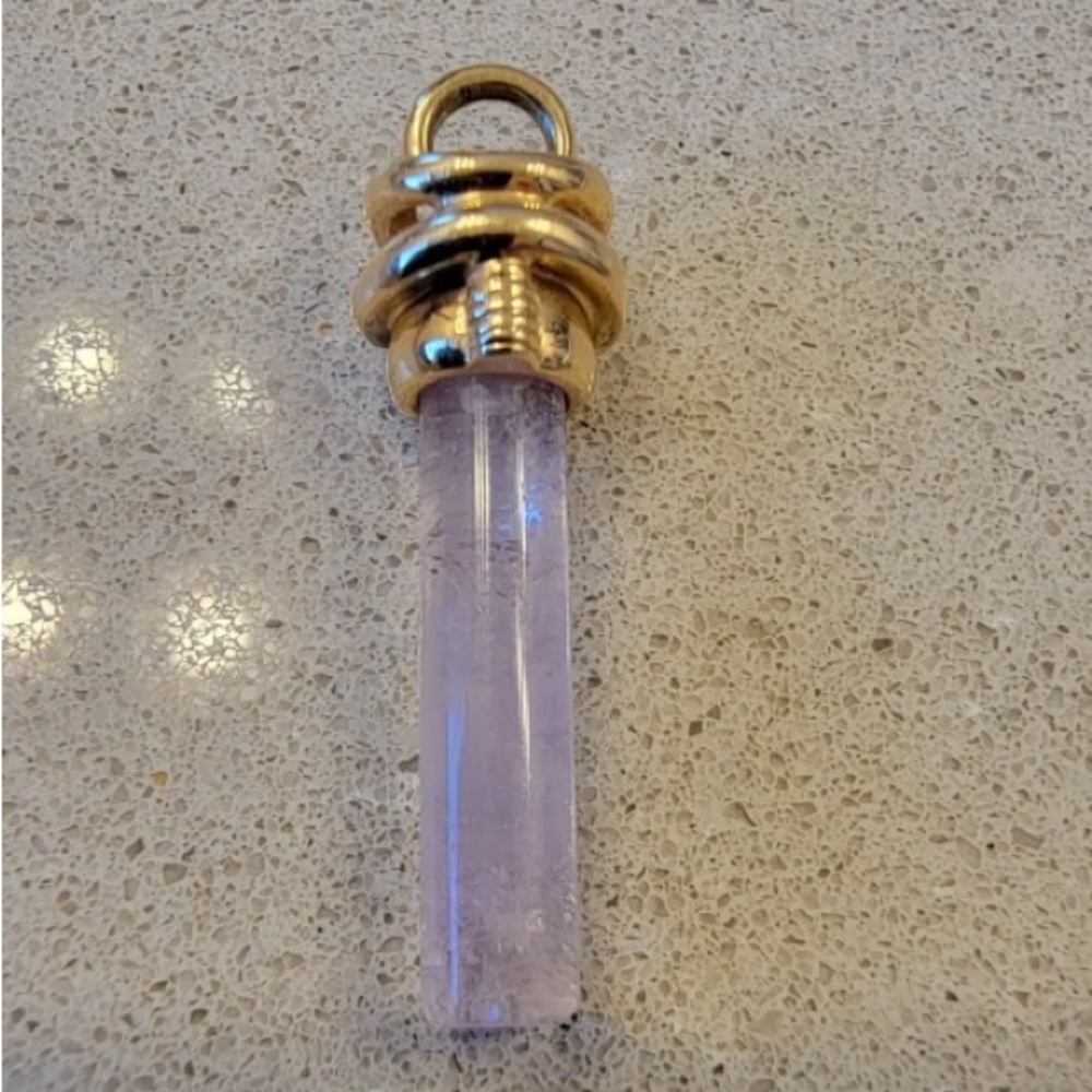 14k gold rose quartz crystal